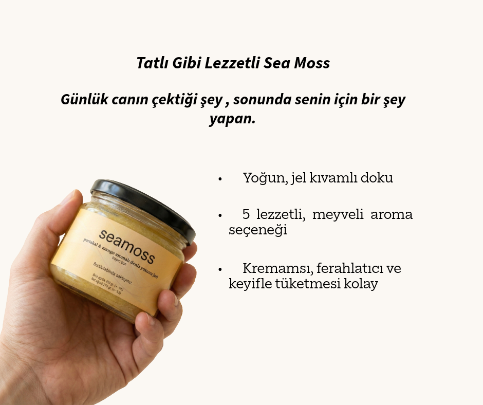 Seamoss Portakal & Mango Aromalı Deniz Yosunu Jeli Üçlü Paket