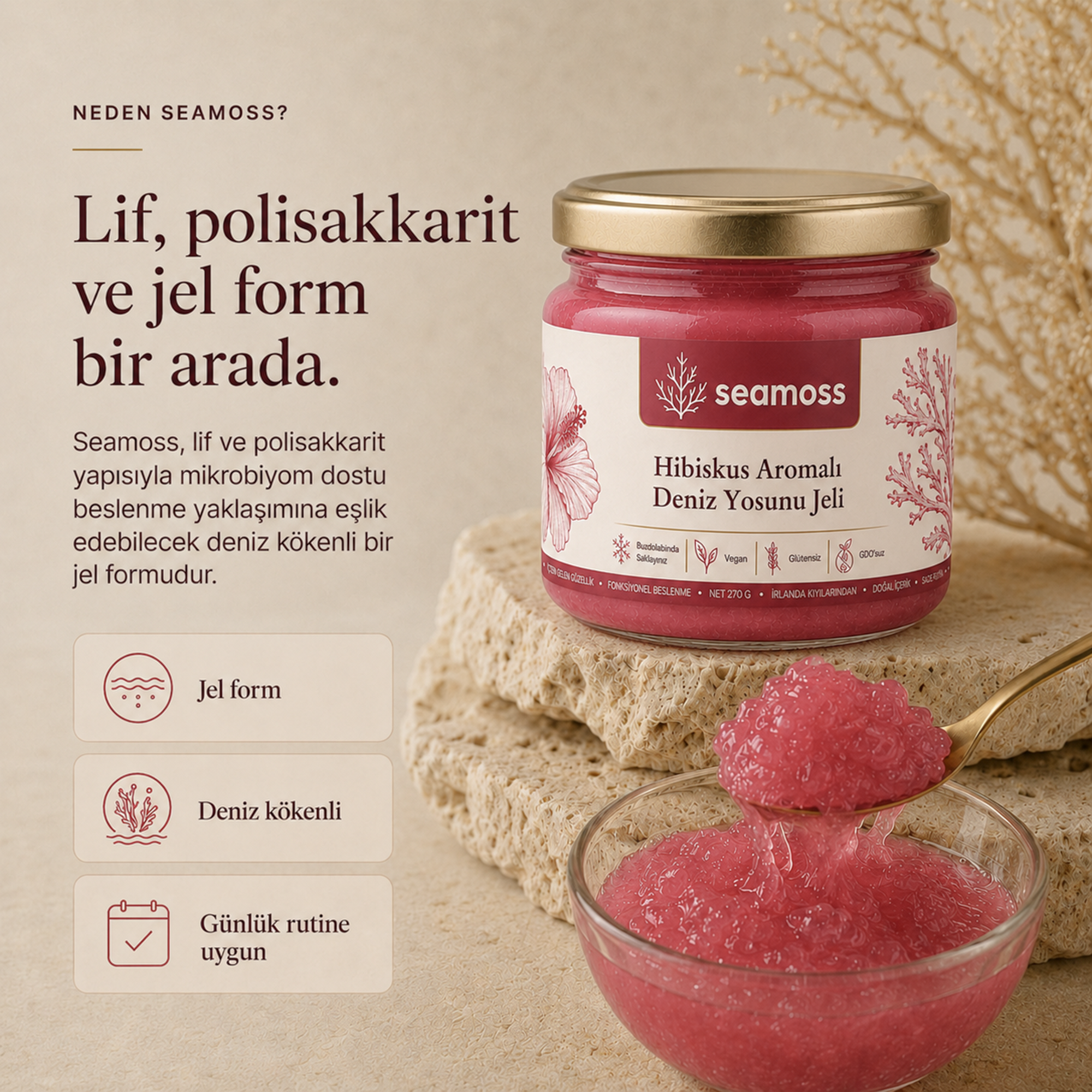 Sea Moss Hibiskus Aromalı Deniz Yosunu Jeli