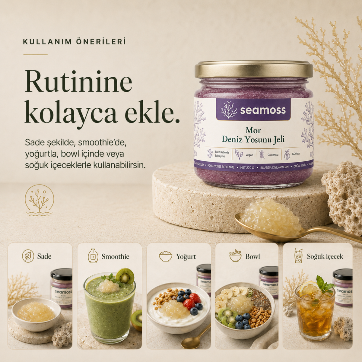 Sea Moss Mor Deniz Yosunu Jeli