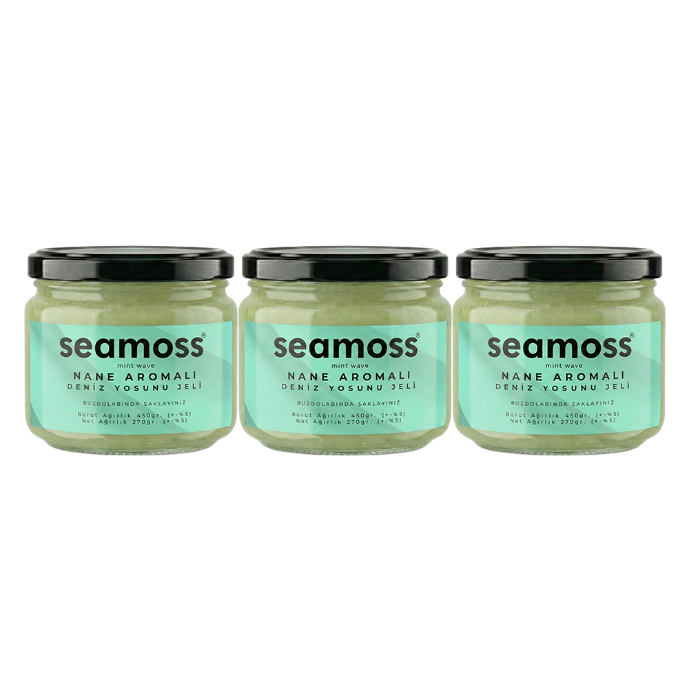 Seamoss Nane Aromalı Deniz Yosunu Jeli Üçlü Paket