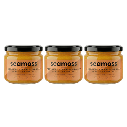 Seamoss Portakal & Mango Aromalı Deniz Yosunu Jeli Üçlü Paket