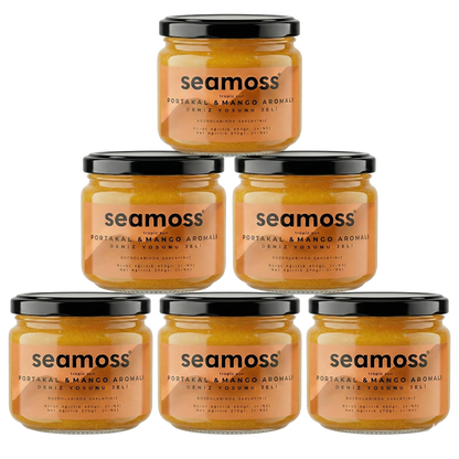 Seamoss Portakal & Mango Aromalı Deniz Yosunu Jeli Altılı Paket