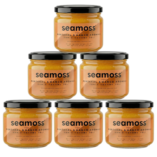 Seamoss Portakal & Mango Aromalı Deniz Yosunu Jeli Altılı Paket
