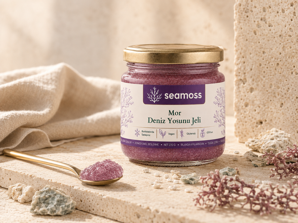 Seamoss mineral profili ve günlük rutin görseli