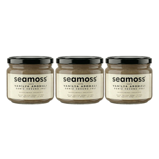 Seamoss Vanilya Aromalı Deniz Yosunu Jeli Üçlü Paket