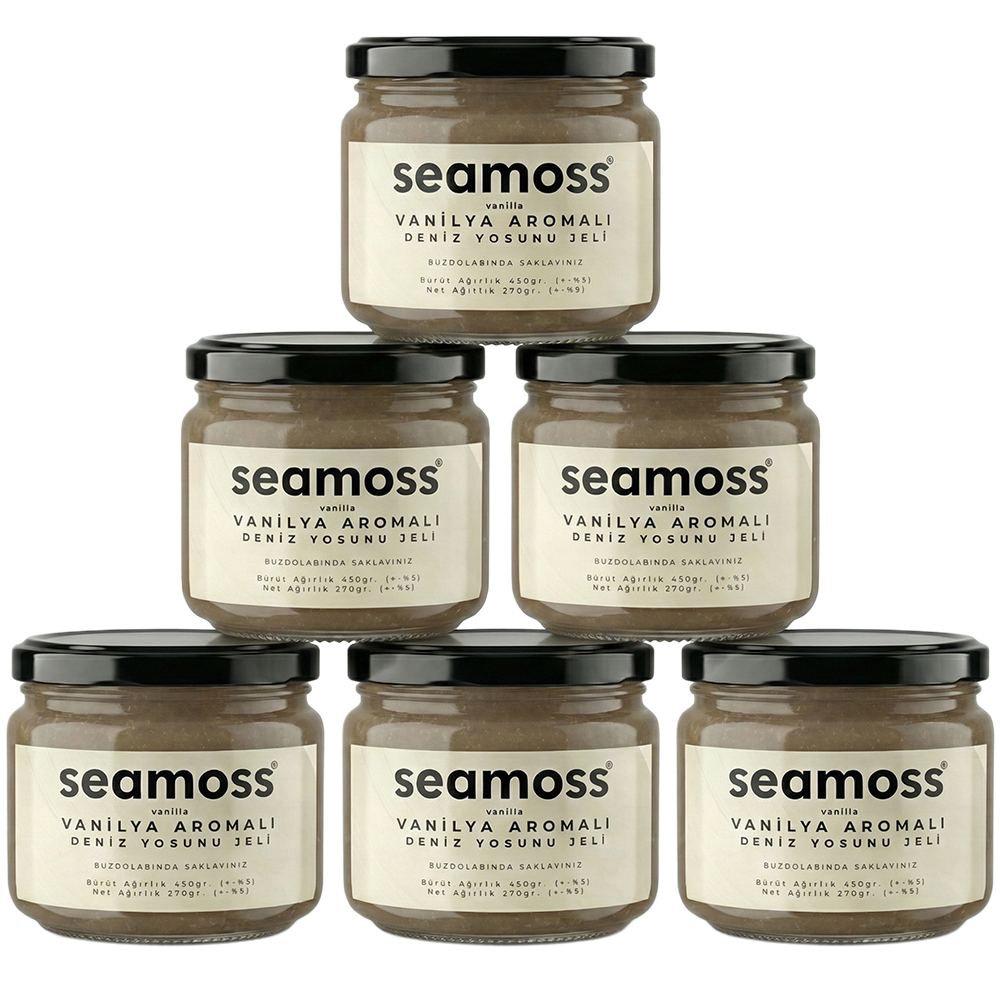Seamoss Vanilya Aromalı Deniz Yosunu Jeli Altılı Paket