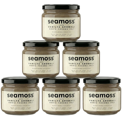 Seamoss Vanilya Aromalı Deniz Yosunu Jeli Altılı Paket